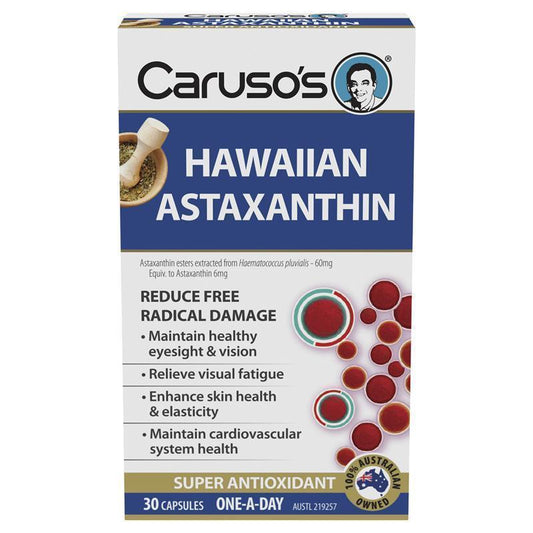 Carusos Hawaiian Astaxanthin - 30 Capsules for Antioxidant Support-Auzzi Store