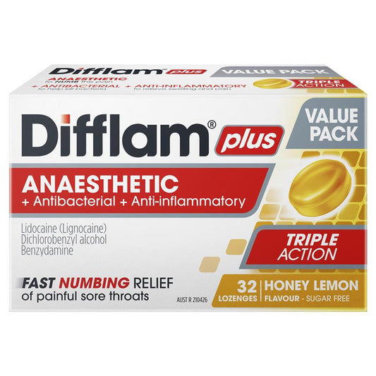 Difflam Plus Anaesthetic Honey & Lemon Lozenges - 32 Pack – view 2
