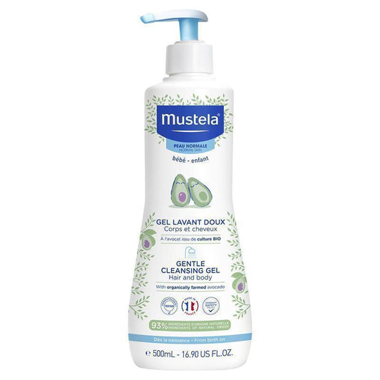 Mustela Gentle Cleansing Gel 500ml - Daily Gentle Cleanser for Baby-Auzzi Store