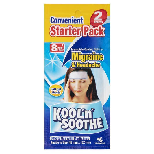 Kool n Soothe Migraine Relief 2 Sheets - Instant Cooling Comfort - Auzzi Store