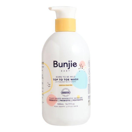 Bunjie Baby Top To Toe Hair And Body Wash 500ml - Gentle Plant-Based Care