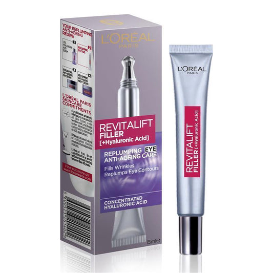 L'Oreal Paris Revitalift Filler Replumping Eye Cream 15ml - Hydrate & Rejuvenate-Auzzi Store