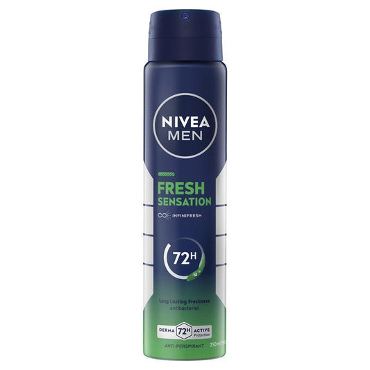 NIVEA MEN Deodorant Fresh Sensation 72hr 250ml - Long-Lasting Protection