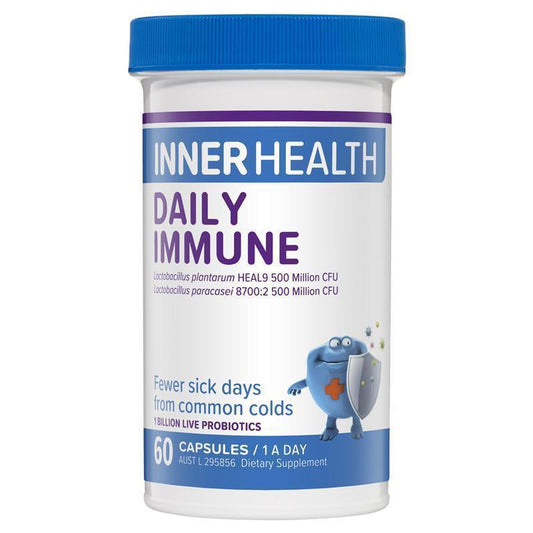 Inner Health Daily Immune Probiotic 1 Billion CFU, 60 Capsules, Gluten Free