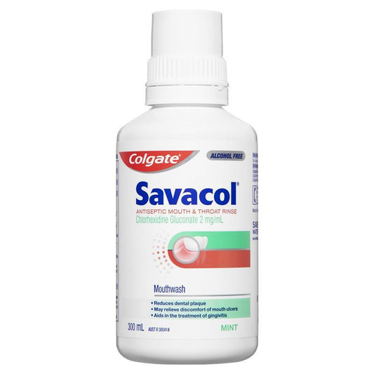Colgate Savacol Alcohol-Free Antiseptic Mouthwash 300mL-Auzzi Store