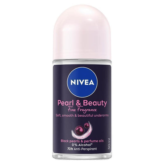 NIVEA Pearl And Beauty Fine Fragrance Black Pearls Roll On Deodorant 72H Protection 50ml