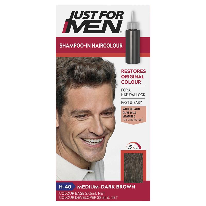 Just for Men Hair Colour - 40 Medium Dark Brown | Natural Grey Coverage-Auzzi Store