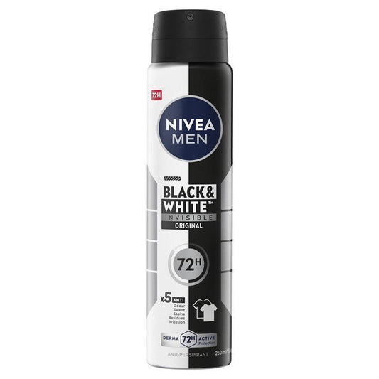 NIVEA MEN Black & White Power Aerosol Deodorant - 72H Protection (250ml)-Auzzi Store