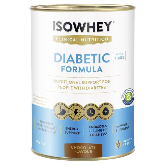IsoWhey Clinical Nutrition Diabetic Formula - Chocolate 640g-Auzzi Store