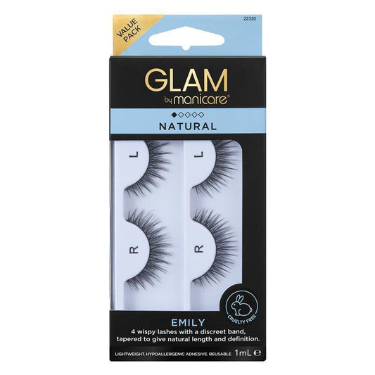 Glam By Manicare Emily Lashes - 2 Pack Natural (1mL) - Auzzi Store