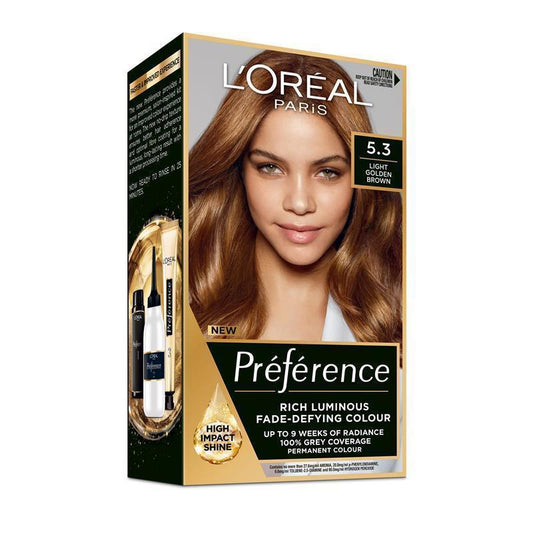 L'Oreal Paris Preference Virginia 5.3 Light Golden Brown - Permanent Hair Color-Auzzi Store