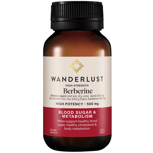 Wanderlust Berberine 500mg, 120 Vegan Capsules for Blood Sugar Support - Auzzistore
