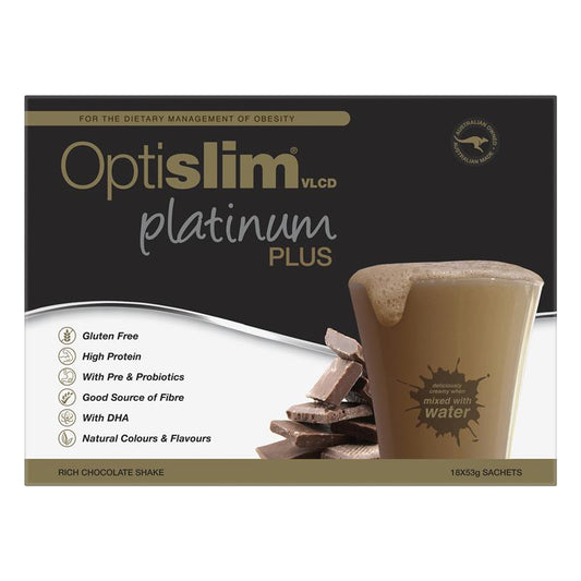 Optislim VLCD Platinum PLUS Chocolate 18x53g - Premium Meal Replacement for Weight Loss - Auzzi Store