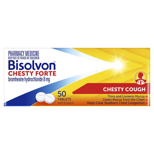 Bisolvon Chesty Forte Cough Tablets - 50 Pack-Auzzi Store