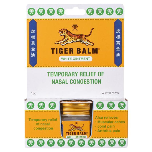 Tiger Balm White Ointment 18g - Nasal Congestion & Muscle Relief-Auzzi Store