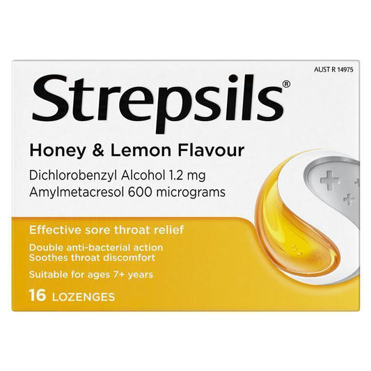 Strepsils Throat Lozenges - Soothing Honey & Lemon 16 Pack-Auzzi Store