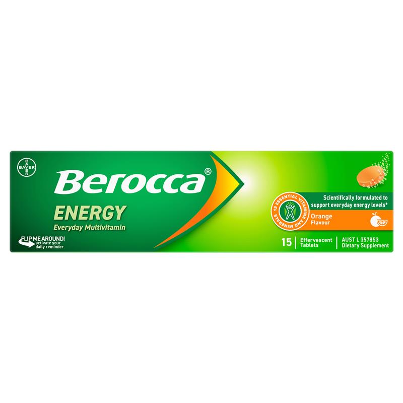 Berocca Energy Orange – 15 Effervescent Multivitamin Tablets