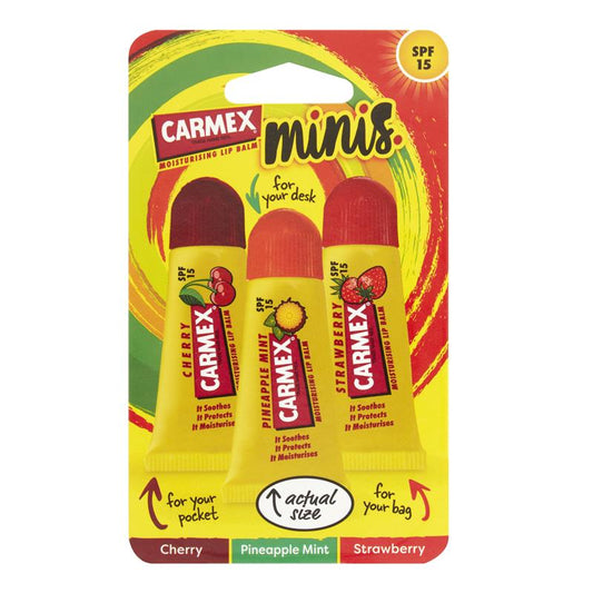 Carmex Lip Balm Squeeze Tube Minis - 3 Pack (15g) - Auzzistore