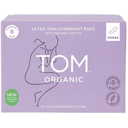 TOM Organic Overnight Pads - 8 Pack - Auzzi Store