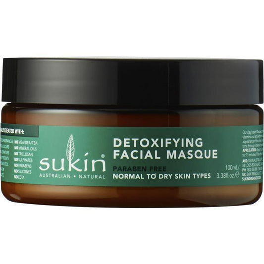 Sukin Super Greens Detoxifying Masque 100ml - Revitalizing Clay Mask-Auzzi Store