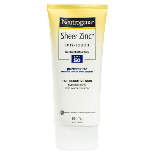 Neutrogena Sheer Zinc Body Dry-Touch Sunscreen Lotion SPF 50 - 88mL-Auzzi Store