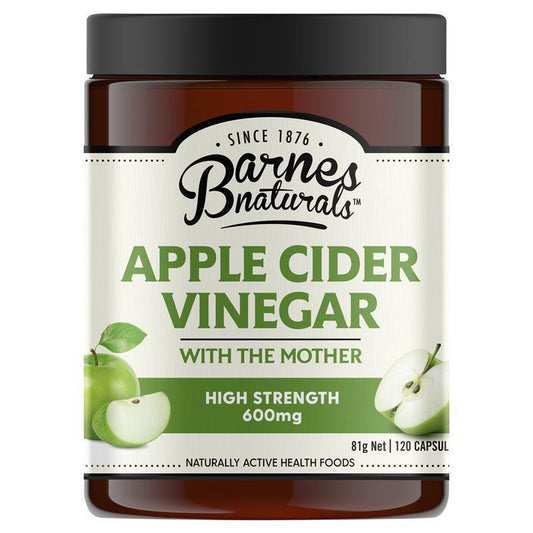 Barnes Naturals Apple Cider Vinegar Capsules 600mg with The Mother - 120 Capsules