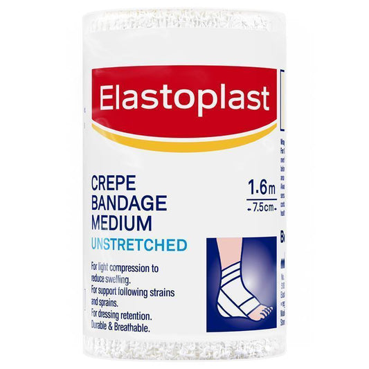 Elastoplast Medium Weight Crepe Bandage - 7.5cm x 1.6m for Injury Support-Auzzi Store