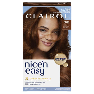 Clairol Nice N Easy 5RB Medium Chestnut Brown Permanent Hair Colour - 173g