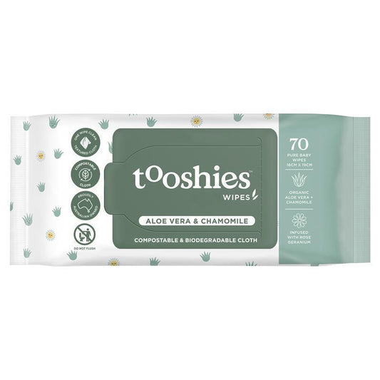Tooshies Aloe Vera & Chamomile Baby Wipes - 70 Pack-Auzzi Store