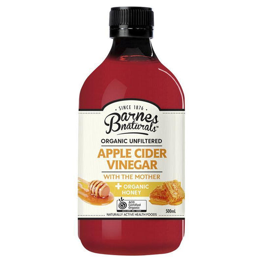 Barnes Naturals Organic Apple Cider Vinegar with Mother & Honey 500ml