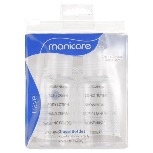 Manicare Travel Bottles 2 Pack - Liquid Tight for Travel-Auzzi Store