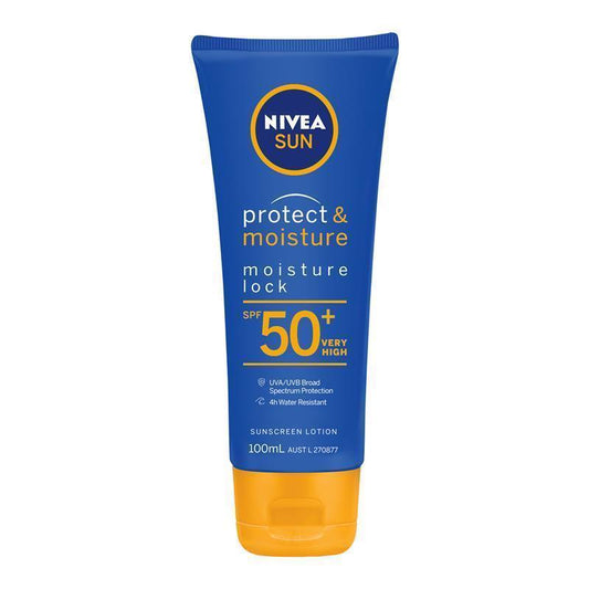 NIVEA Sun Protect & Moisture SPF50+ Sunscreen Lotion 100ml - Ultimate Sun Protection - Auzzistore