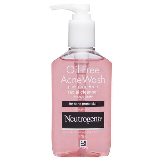 Neutrogena Oil-Free Acne Wash Pink Grapefruit Facial Cleanser - 175ml-Auzzi Store
