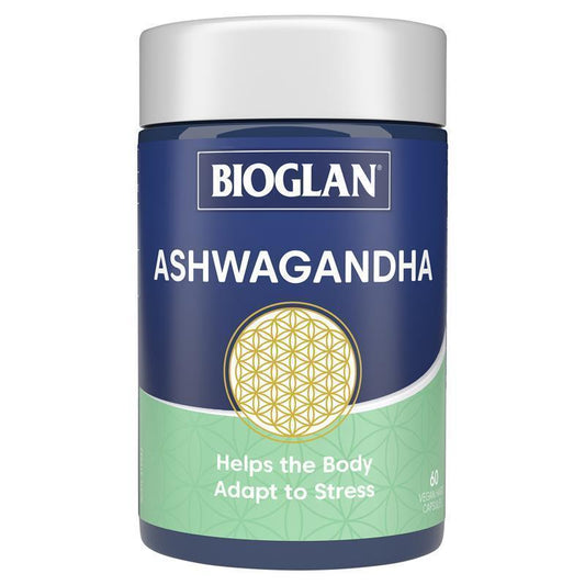 Bioglan Ashwagandha 60 Vegan Capsules - Natural Stress Relief and Wellbeing - Auzzi Store