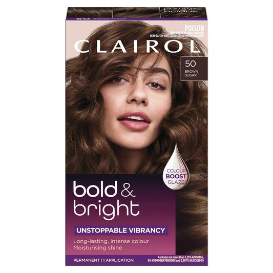 Clairol Bold & Bright Permanent Hair Colour 50 Brown Sugar - Vibrant & Moisturizing