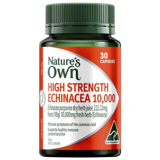 Nature's Own High Strength Echinacea 10,000mg 30 Capsules - Immune Support - Auzzistore