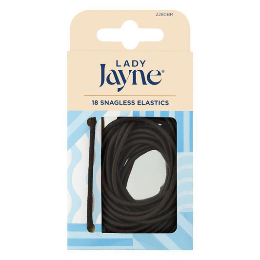 Lady Jayne Snagless Hair Elastics Brown 18 Pack - Perfect for Fine Hair-Auzzi Store