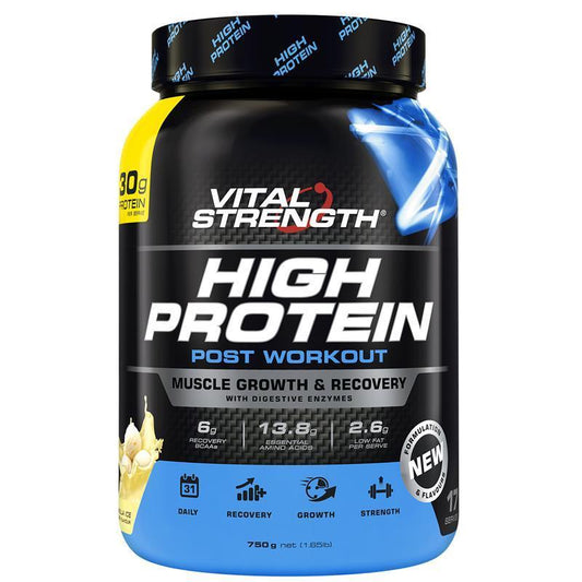 Vital Strength High Protein Vanilla 750g - Essential Post Workout Fuel
