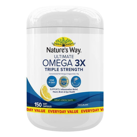 Nature's Way Triple Strength Omega-3 Fish Oil, 150 Capsules