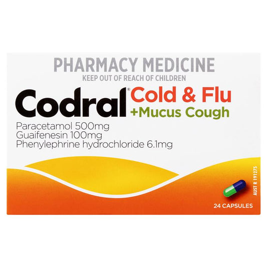 Codral Cold & Flu + Mucus Cough 24 Capsules – view 2