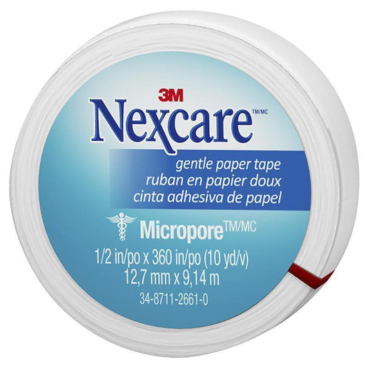 Nexcare Micropore Gentle Paper Tape - White 12.7mm x 9.14m-Auzzi Store