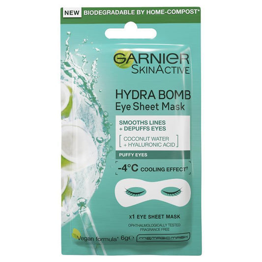 Garnier Hydra Bomb Hyaluronic Acid + Coconut Water Eye Sheet Mask - 6g - Auzzi Store