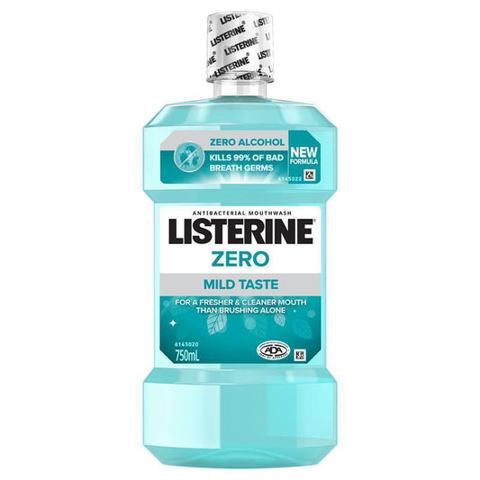 Listerine Zero Alcohol Mouthwash 750ml - Gentle Germ Protection