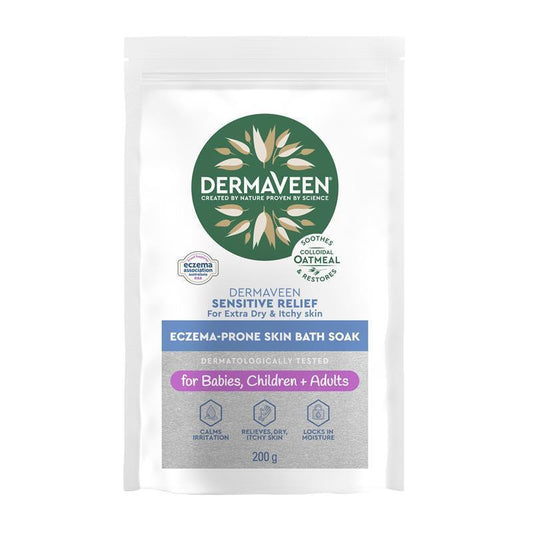 DermaVeen Sensitive Relief Bath Soak 200g for Eczema & Itchy Skin
