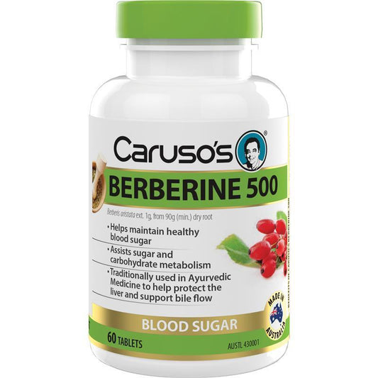 Carusos Berberine 500 - 60 Tablets for Healthy Metabolism