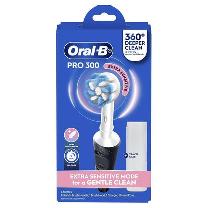 Oral-B Pro 300 Electric Toothbrush - Everyday Clean Black-Auzzi Store