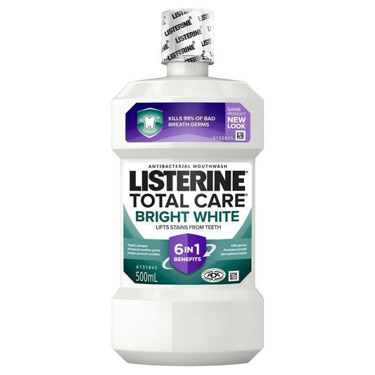 Listerine Bright White Mouthwash 500ml - Stain Removal & Whitening