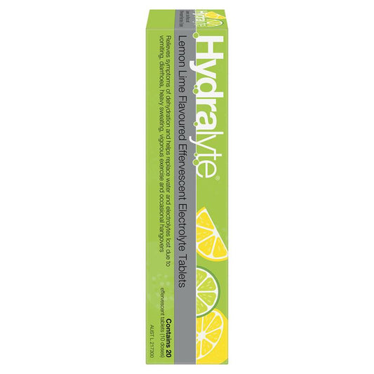 Hydralyte Effervescent Lemon Lime Electrolyte Tablets - 20 Pack – view 2 - Auzzistore