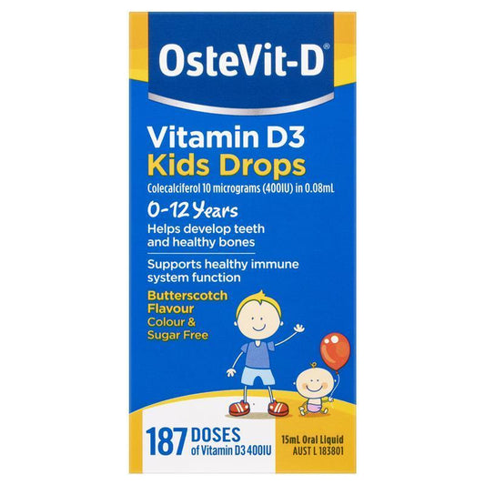 OsteVit-D Vitamin D3 Kids Liquid Drops 15ml – Supports Bone and Immune Health