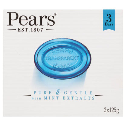 Pears Pure & Gentle Transparent Mint Soap 3x125g